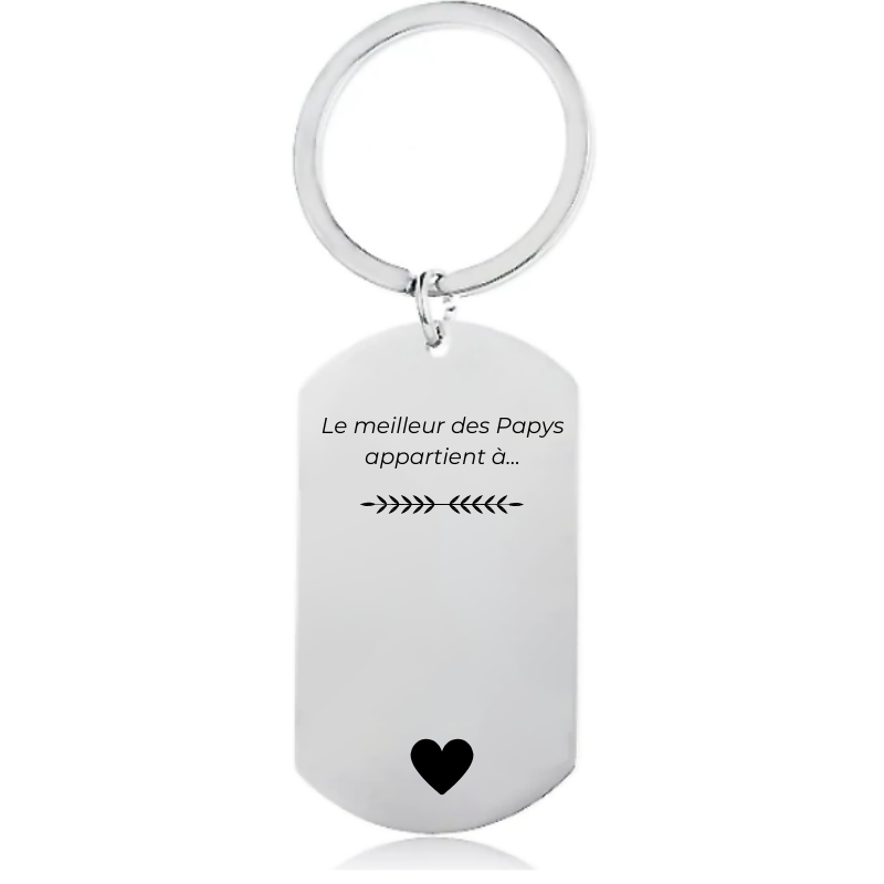 Porte-Clef Papy "A mon Papy" Gravé