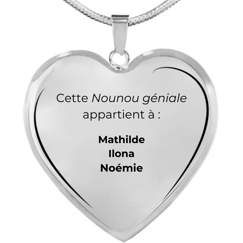 Le Collier Cœur "la meilleure des Nounous"