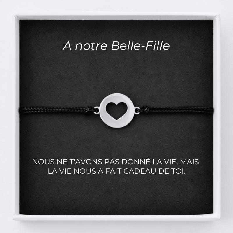 Bracelet A Ma Belle - Fille Ajustable Coeur Ouvert + la Carte Belle - Fille personnalisée - Les Bijoux de Marilou