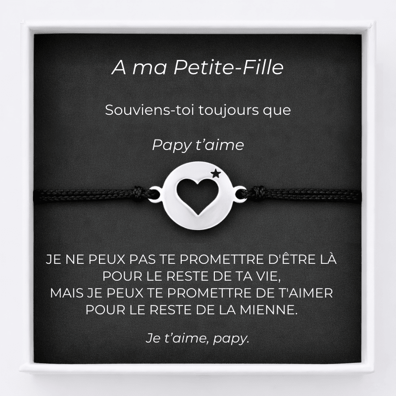 Bracelet A ma Petite-Fille Ajustable Ta Petite Etoile + Carte Petite Fille personnalisée Papy - Les Bijoux de Marilou