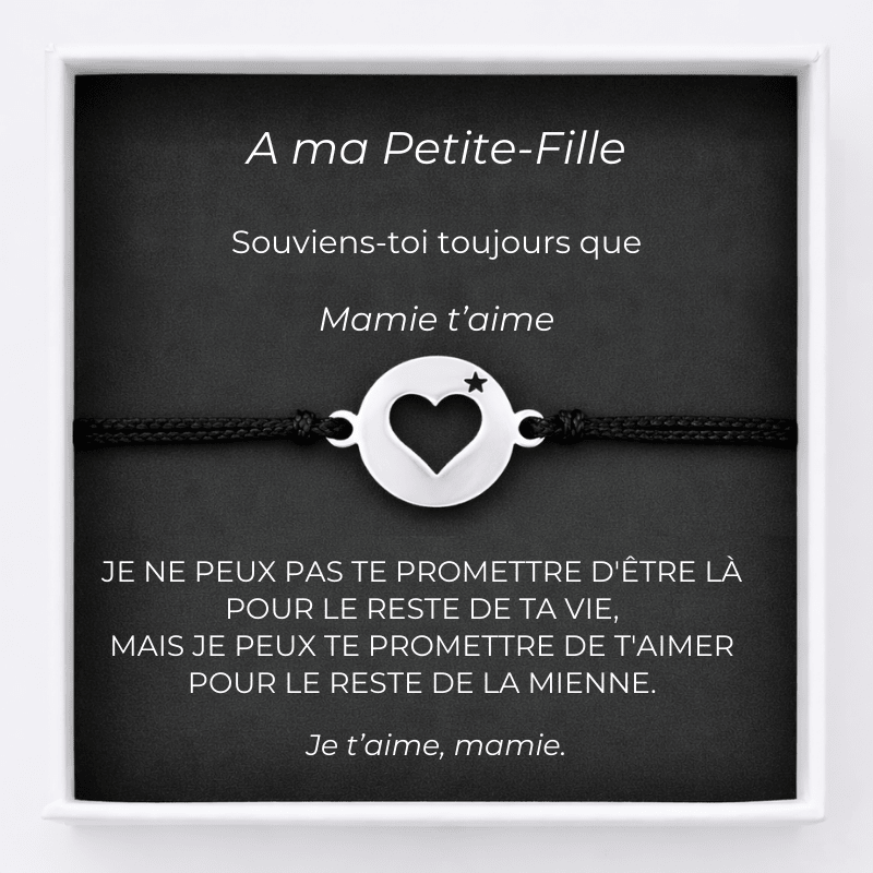 Bracelet A ma Petite-Fille Ajustable Ta Petite Etoile + Carte Petite Fille personnalisée Mamie - Les Bijoux de Marilou