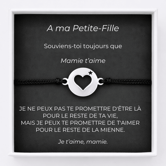 Bracelet A ma Petite-Fille Ajustable Ta Petite Etoile + Carte Petite Fille personnalisée Mamie - Les Bijoux de Marilou