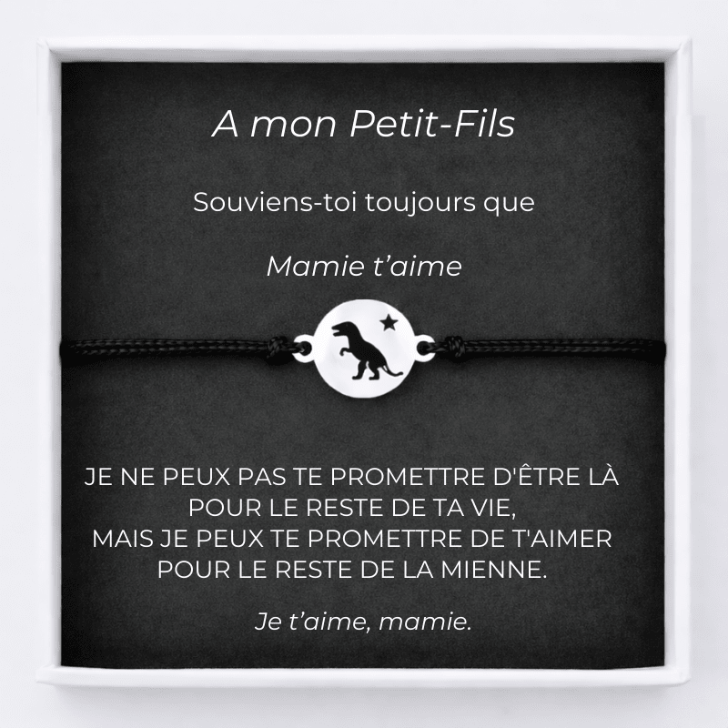Bracelet A mon Petit-Fils Ajustable Ta Petite Etoile + Carte Petit Fils personnalisée Mamie - Les Bijoux de Marilou