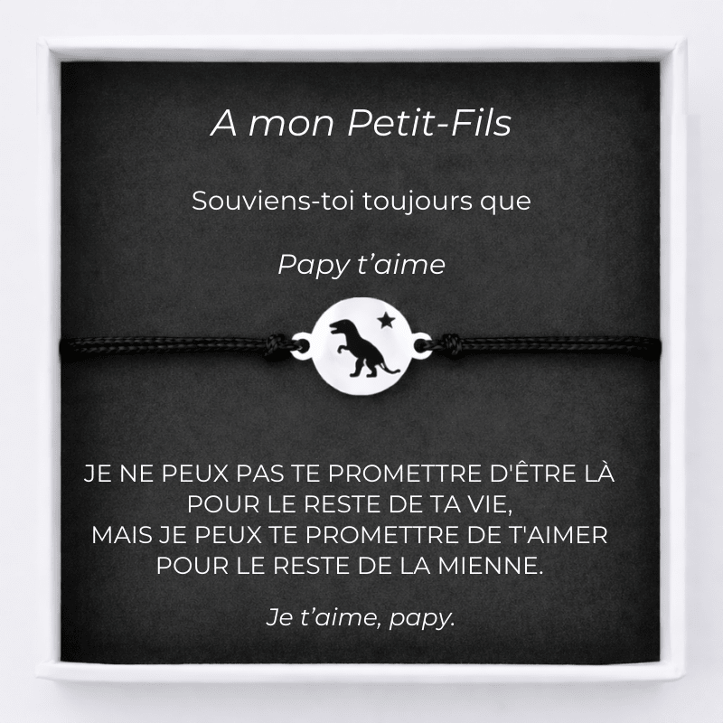 Bracelet A mon Petit-Fils Ajustable Ta Petite Etoile + Carte Petit Fils personnalisée Papy - Les Bijoux de Marilou