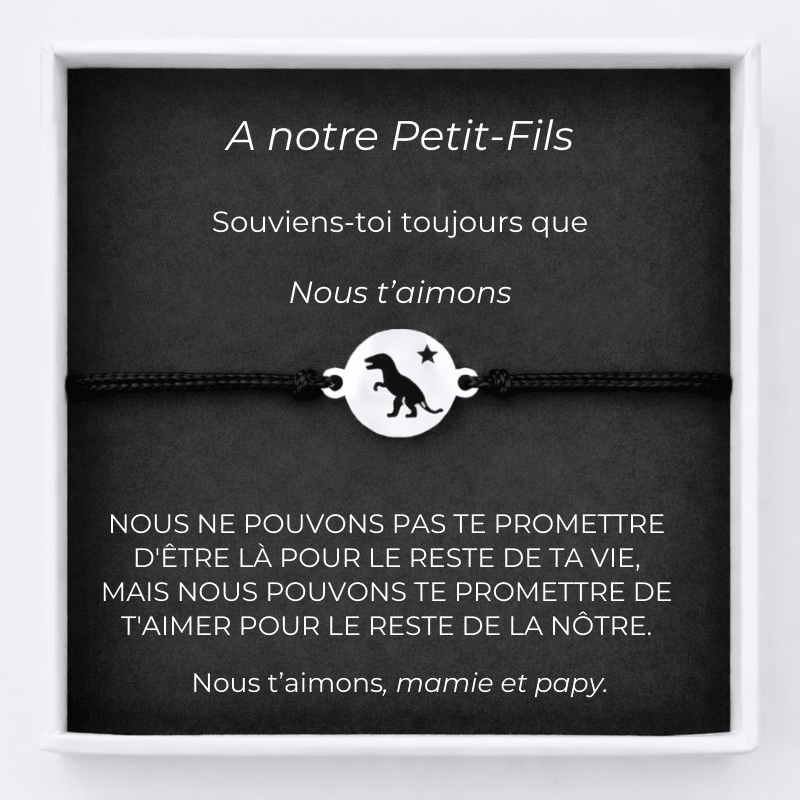 Bracelet A mon Petit-Fils Ajustable Ta Petite Etoile + Carte Petit Fils personnalisée Mamie et Papy - Les Bijoux de Marilou