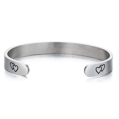Bracelet Ajustable Femme Gravé Cœur
