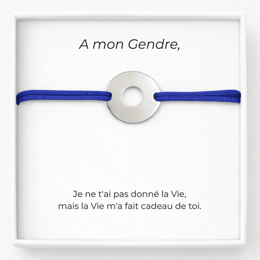 Bracelet Gendre Ajustable Personnalisé Bleu + Carte pour un Gendre - Les Bijoux de Marilou
