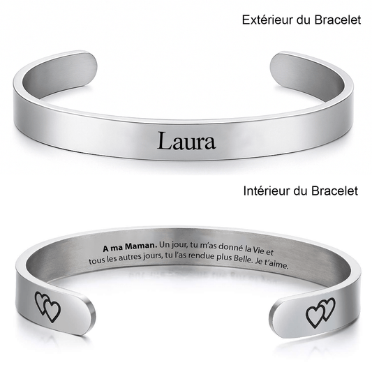 Bracelet Maman Ajustable et Personnalisé - Les Bijoux de Marilou