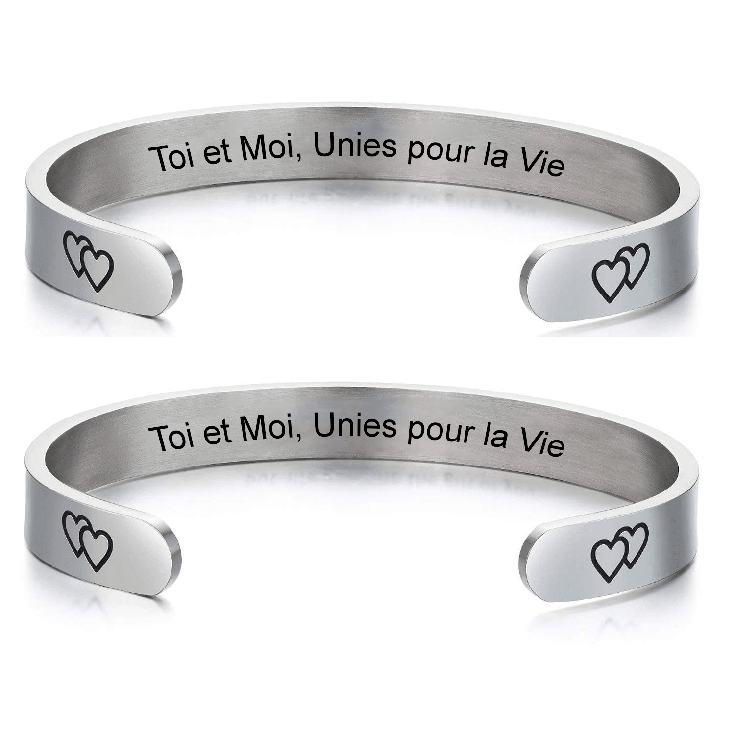 Bracelet Marraine Filleule Personnalisé Ajustable - Lot de 2 - Les Bijoux de Marilou