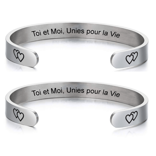 Bracelet Marraine Filleule Personnalisé Ajustable - Lot de 2 - Les Bijoux de Marilou