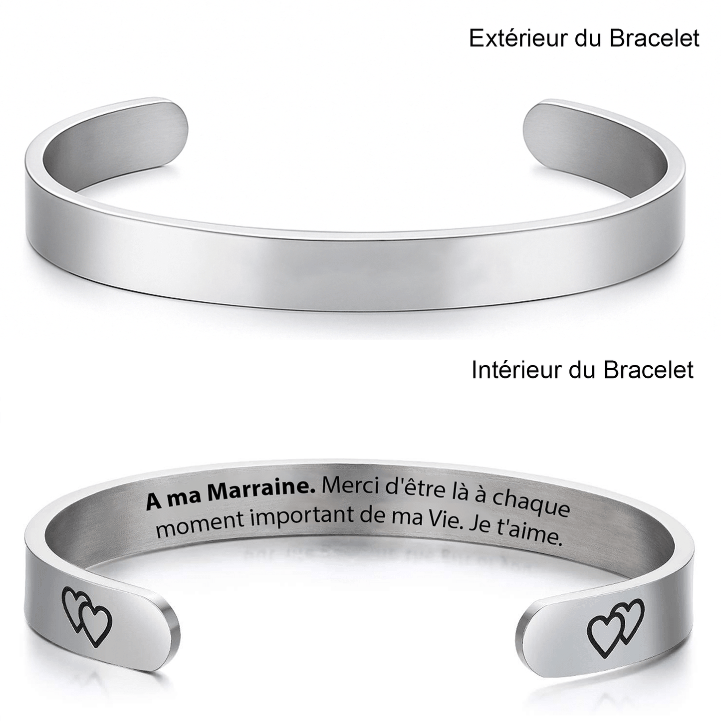 Bracelet marraine jonc gravé — version A ma Marraine