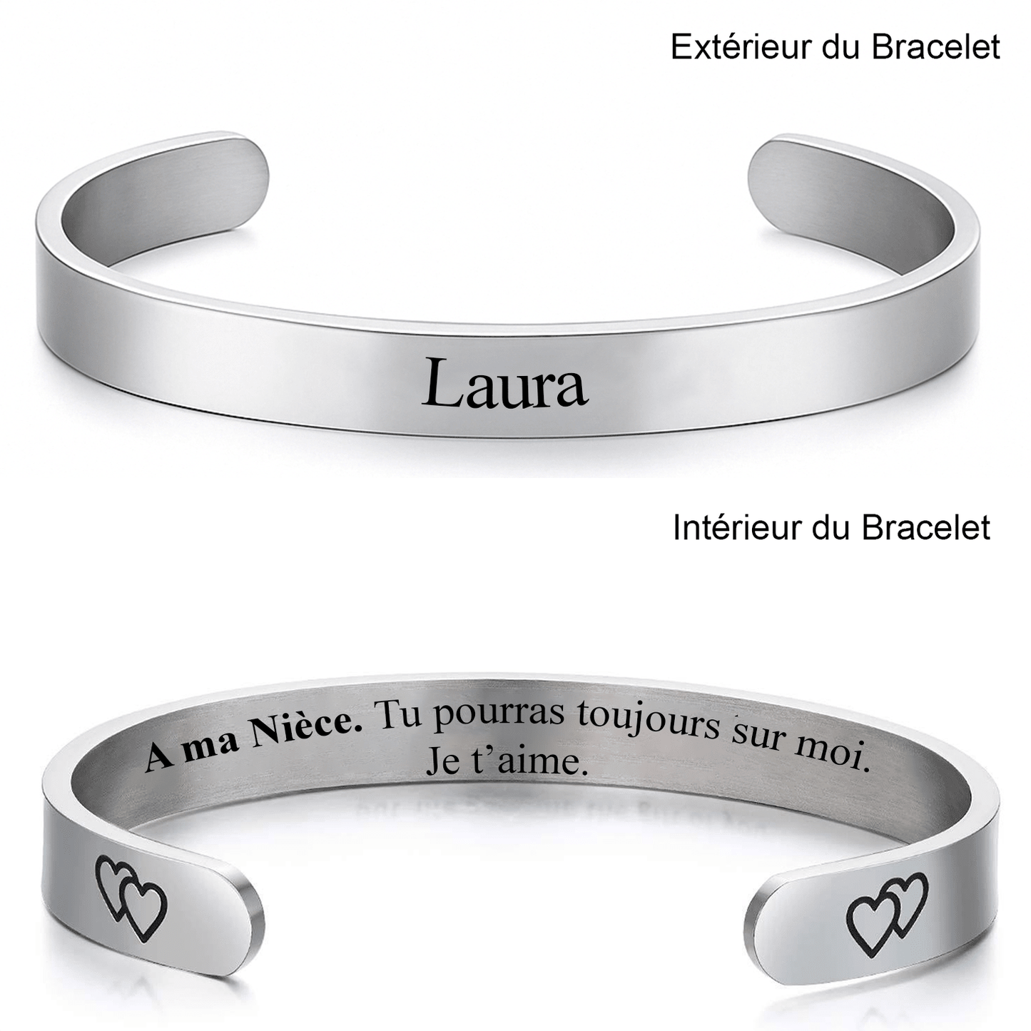 Bracelet Nièce Ajustable et Gravé à Personnaliser - Les Bijoux de Marilou