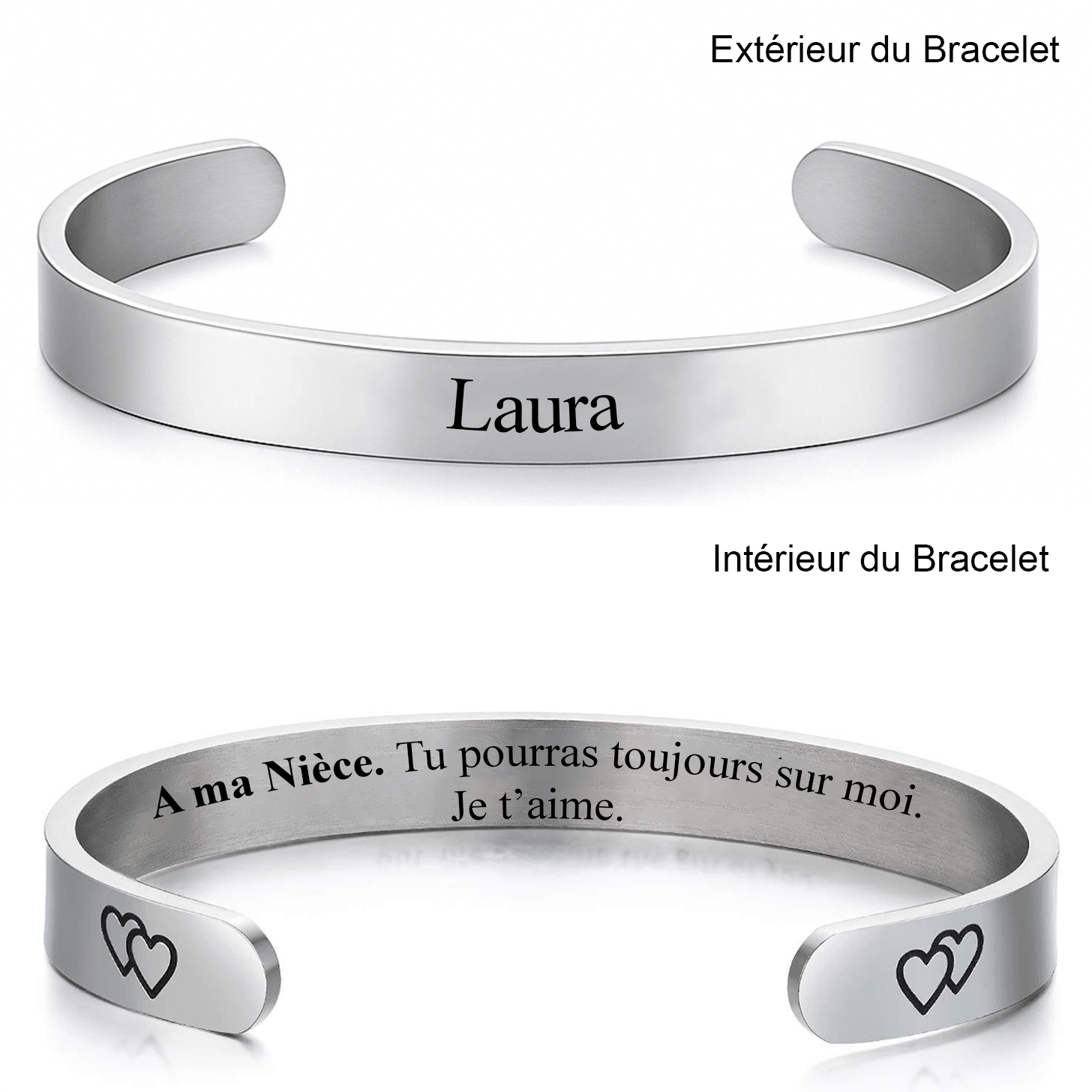 Bracelet Nièce Ajustable et Gravé à Personnaliser - Les Bijoux de Marilou