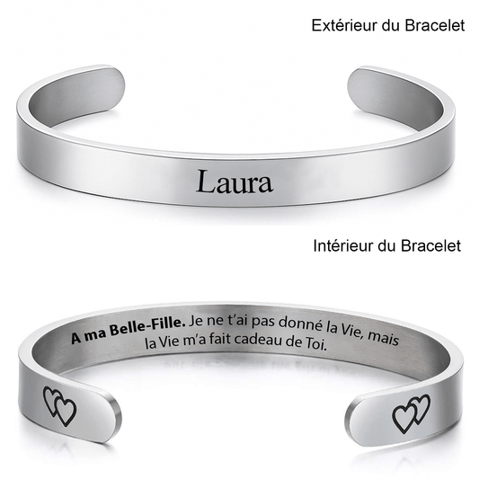 Bracelet A Ma Belle-Fille Ajustable Personnalisé - Les Bijoux de Marilou