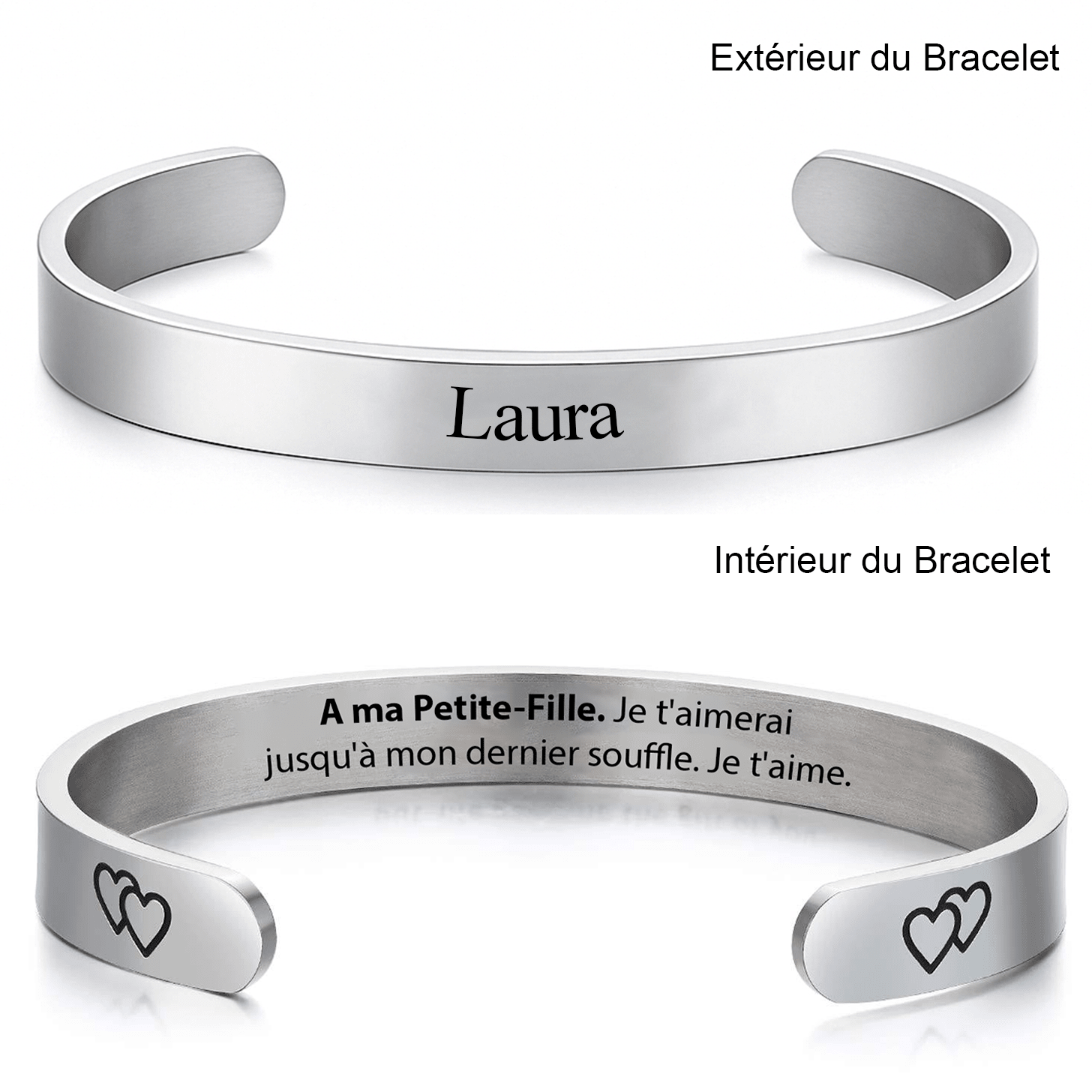 Bracelet Petite - Fille Ajustable A personnaliser - Je t'aimerai pour toujours - Les Bijoux de Marilou