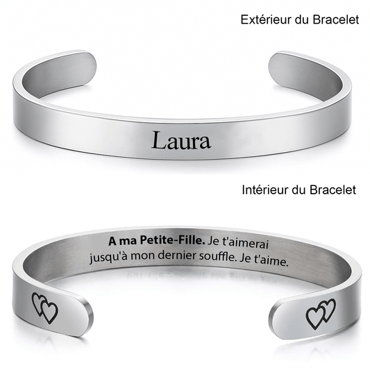 Bracelet Petite - Fille Ajustable A personnaliser - Je t'aimerai pour toujours - Les Bijoux de Marilou