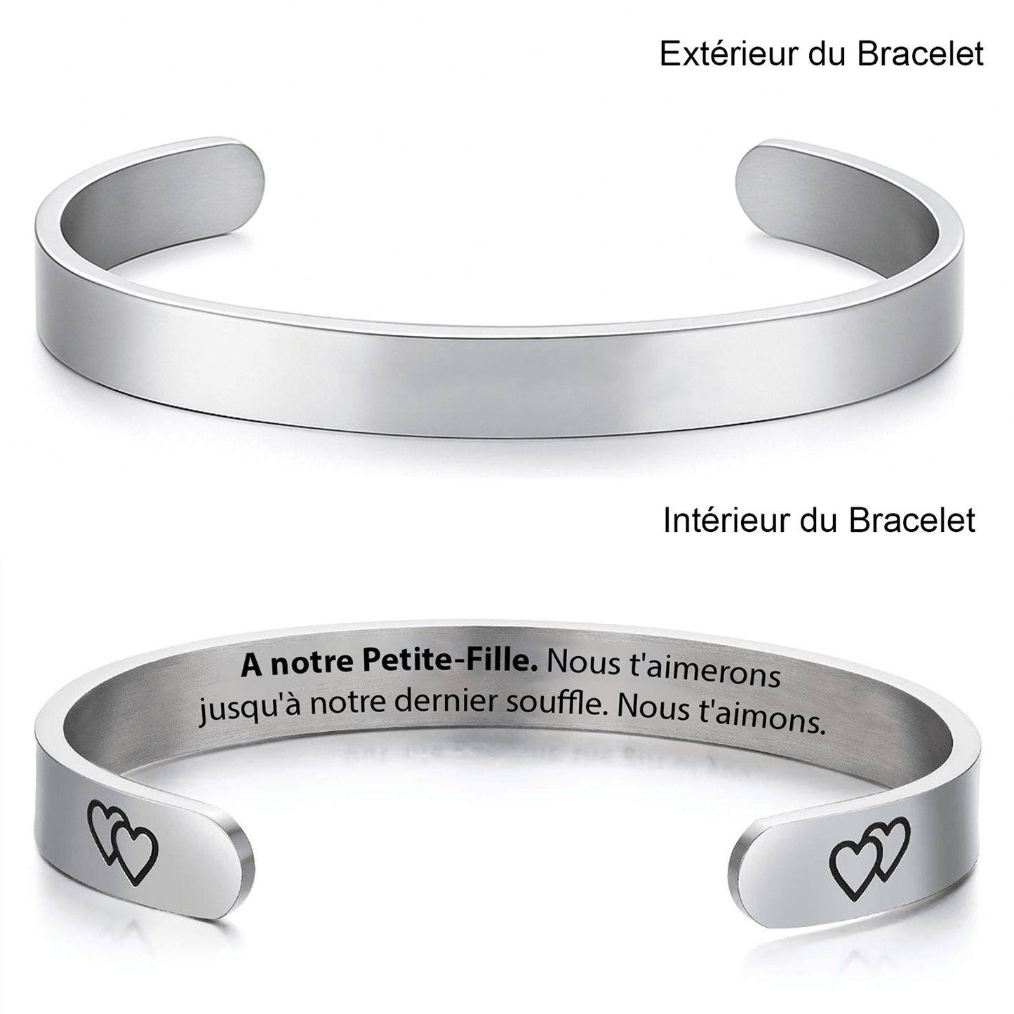 Bracelet Petite - Fille Ajustable A personnaliser - Je t'aimerai pour toujours - Les Bijoux de Marilou