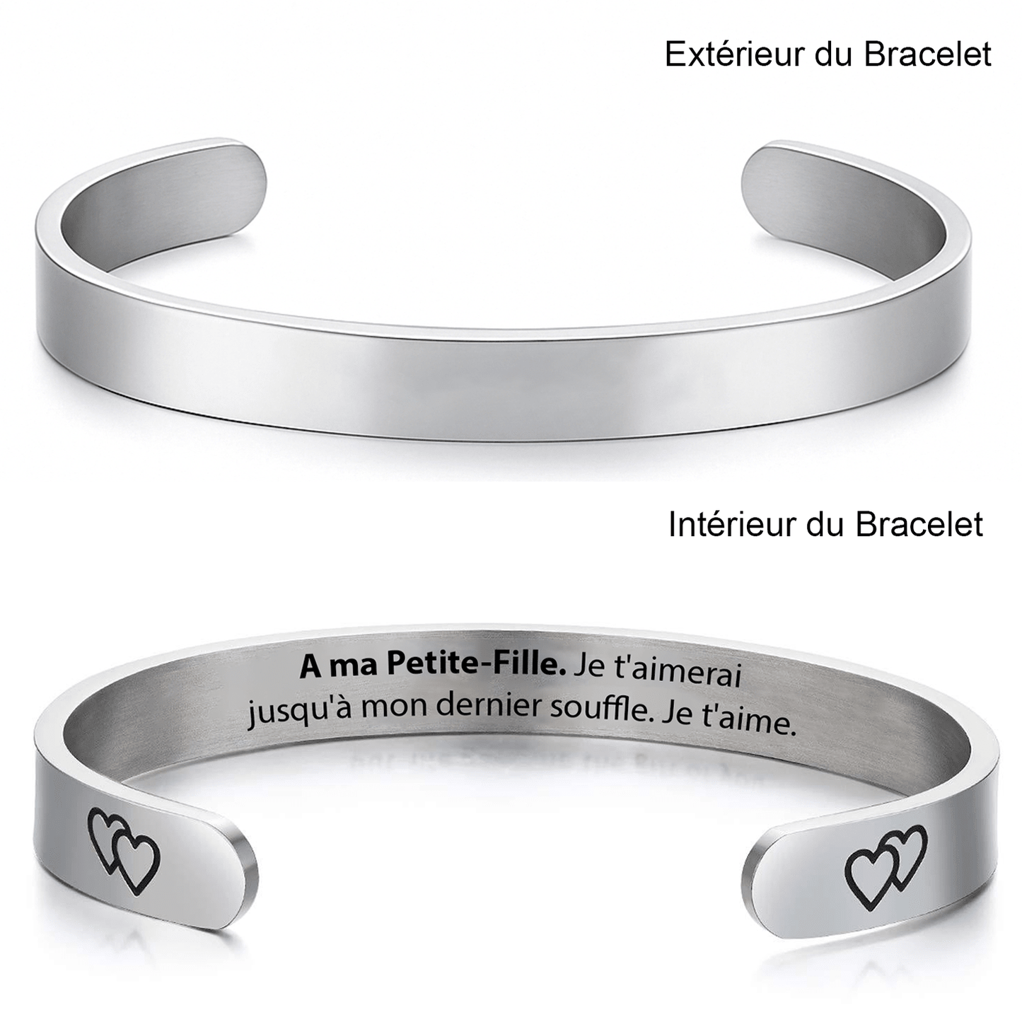 Bracelet Petite - Fille Ajustable A personnaliser - Je t'aimerai pour toujours - Les Bijoux de Marilou