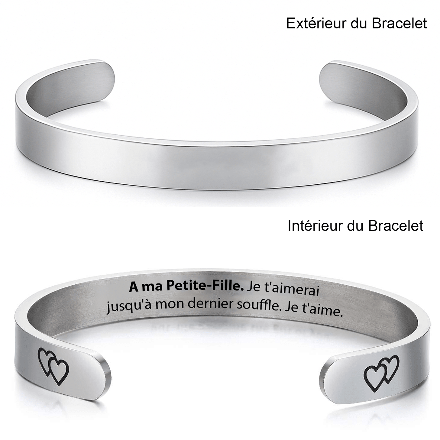 Bracelet Petite - Fille Ajustable A personnaliser - Je t'aimerai pour toujours - Les Bijoux de Marilou