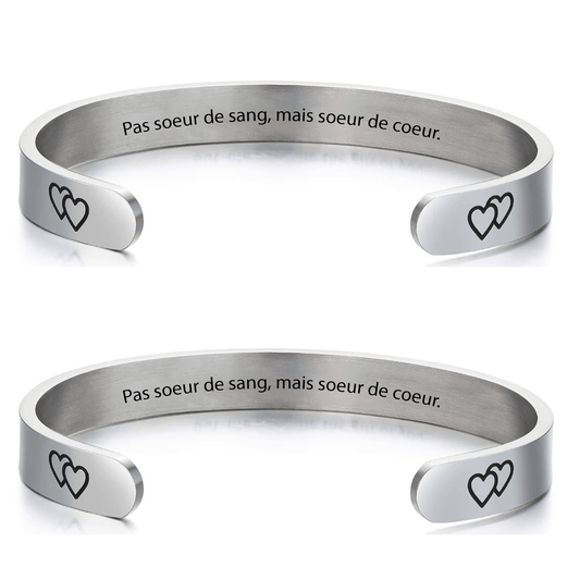 Bracelet Soeur de Coeur Ajustable A personnaliser - Lot de 2 - Les Bijoux de Marilou