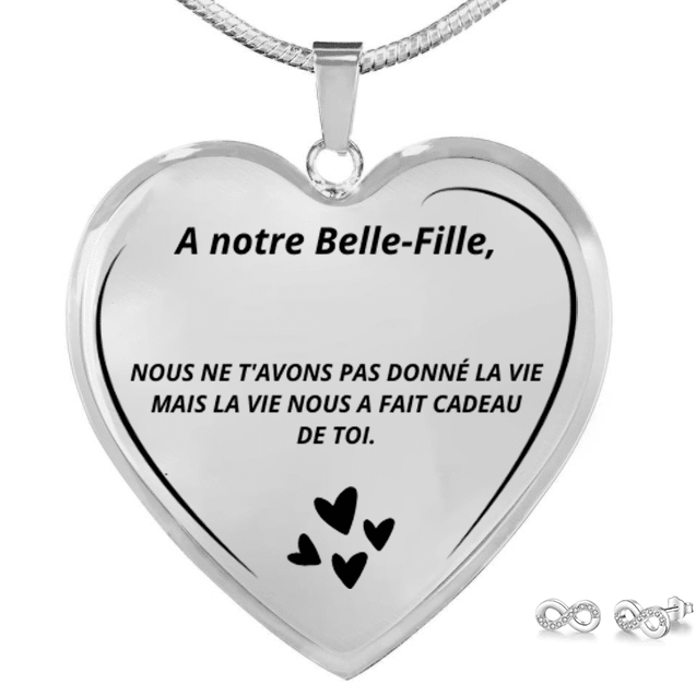 Parure collier notre belle-fille gravé cadeau belle-mère mariage