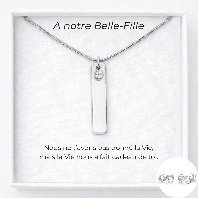 Collier A Ma Belle - Fille Prénom Personnalisé + Carte Belle - Fille - Les Bijoux de Marilou