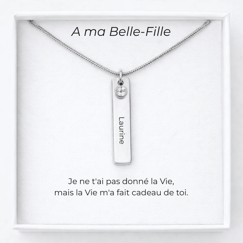 Collier A Ma Belle - Fille Prénom Personnalisé + Carte Belle - Fille - Les Bijoux de Marilou