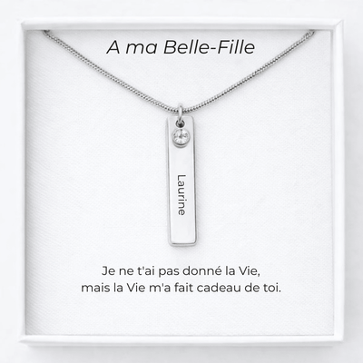 Collier A Ma Belle-Fille Prénom Personnalisé + Carte Belle-Fille