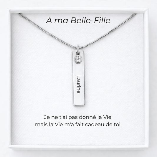 Collier A Ma Belle - Fille Prénom Personnalisé + Carte Belle - Fille - Les Bijoux de Marilou