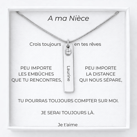 Collier A Ma Nièce Prénom Personnalisé + Carte Nièce - Les Bijoux de Marilou