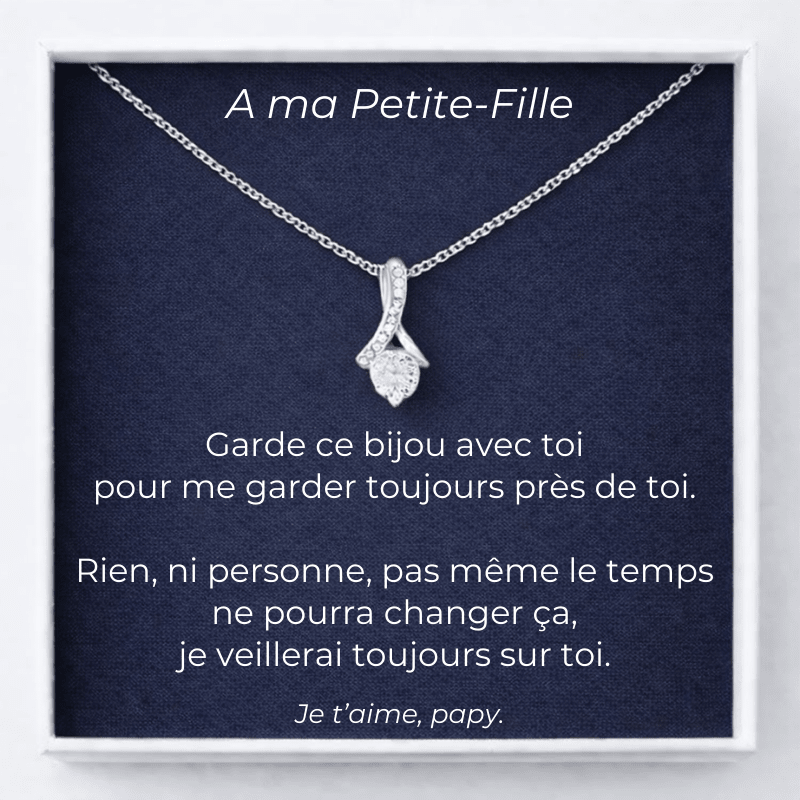 Collier A ma Petite - Fille Chance + Carte A Ma Petite - Fille Personnalisée - Les Bijoux de Marilou