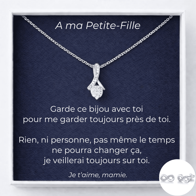 Collier A ma Petite - Fille Chance + Carte A Ma Petite - Fille Personnalisée - Les Bijoux de Marilou