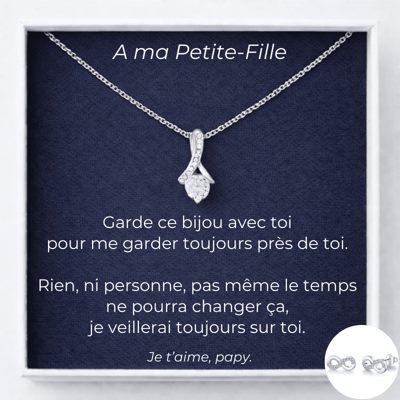 Collier A ma Petite - Fille Chance + Carte A Ma Petite - Fille Personnalisée - Les Bijoux de Marilou