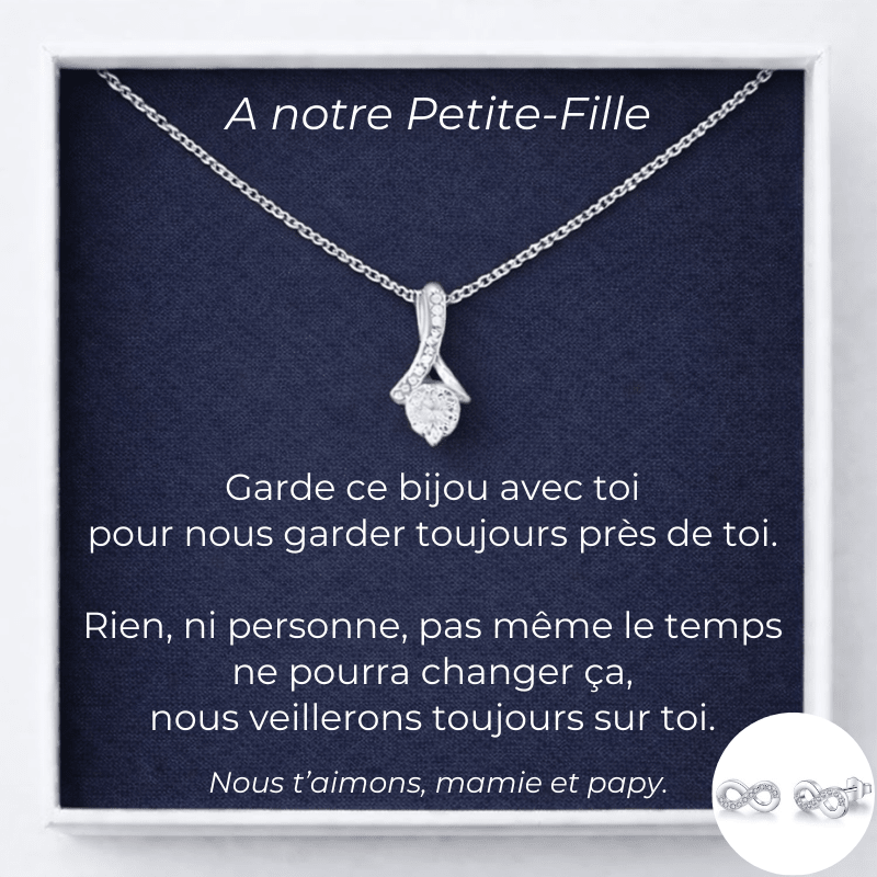 Collier A ma Petite - Fille Chance + Carte A Ma Petite - Fille Personnalisée - Les Bijoux de Marilou
