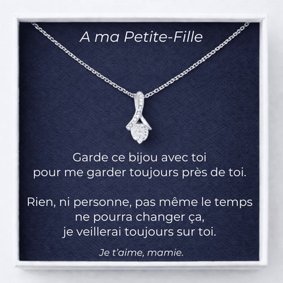 Collier A ma Petite-Fille Chance + Carte A Ma Petite-Fille Personnalisée
