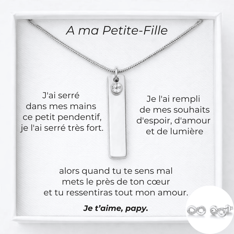 Collier A Ma Petite - Fille Prénom Personnalisé + Carte A Ma Petite - Fille - Les Bijoux de Marilou