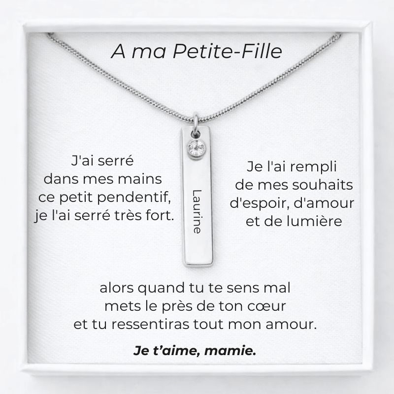 Collier A Ma Petite - Fille Prénom Personnalisé + Carte A Ma Petite - Fille - Les Bijoux de Marilou