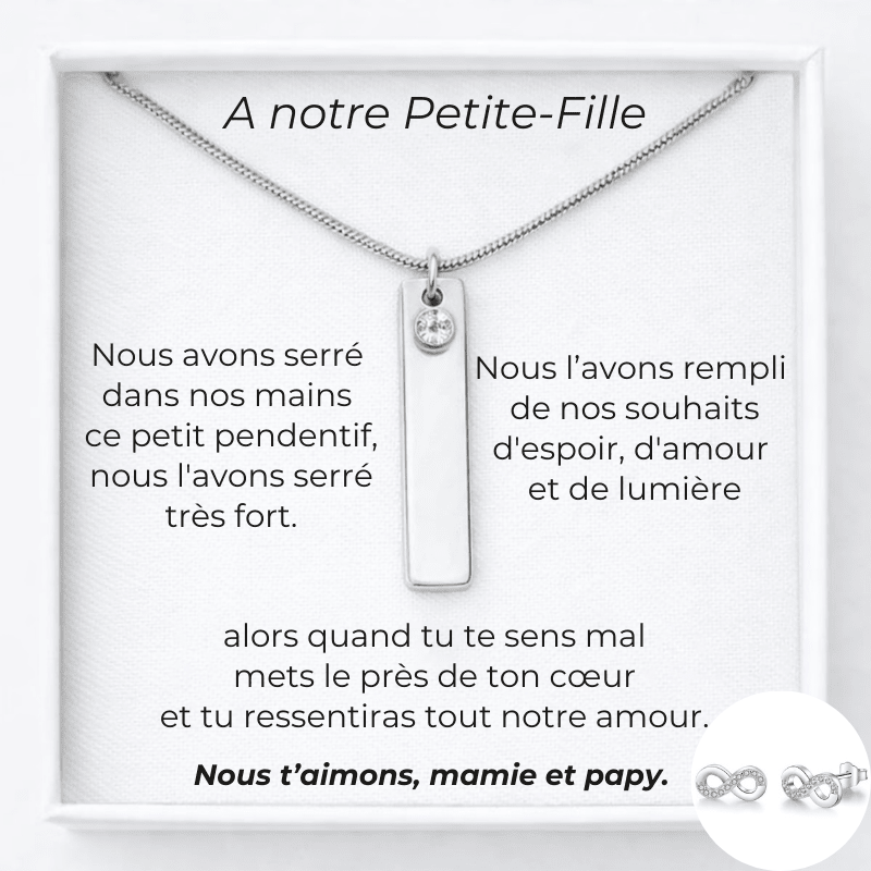 Collier A Ma Petite - Fille Prénom Personnalisé + Carte A Ma Petite - Fille - Les Bijoux de Marilou