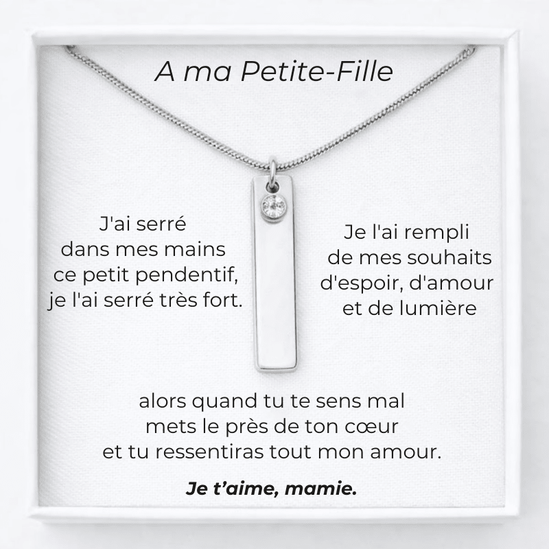 Collier A Ma Petite - Fille Prénom Personnalisé + Carte A Ma Petite - Fille - Les Bijoux de Marilou