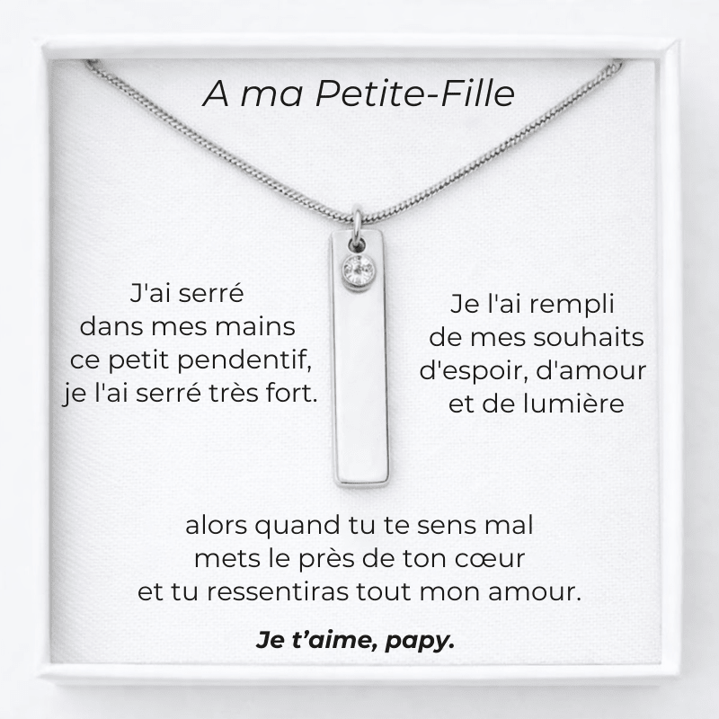 Collier A Ma Petite - Fille Prénom Personnalisé + Carte A Ma Petite - Fille - Les Bijoux de Marilou