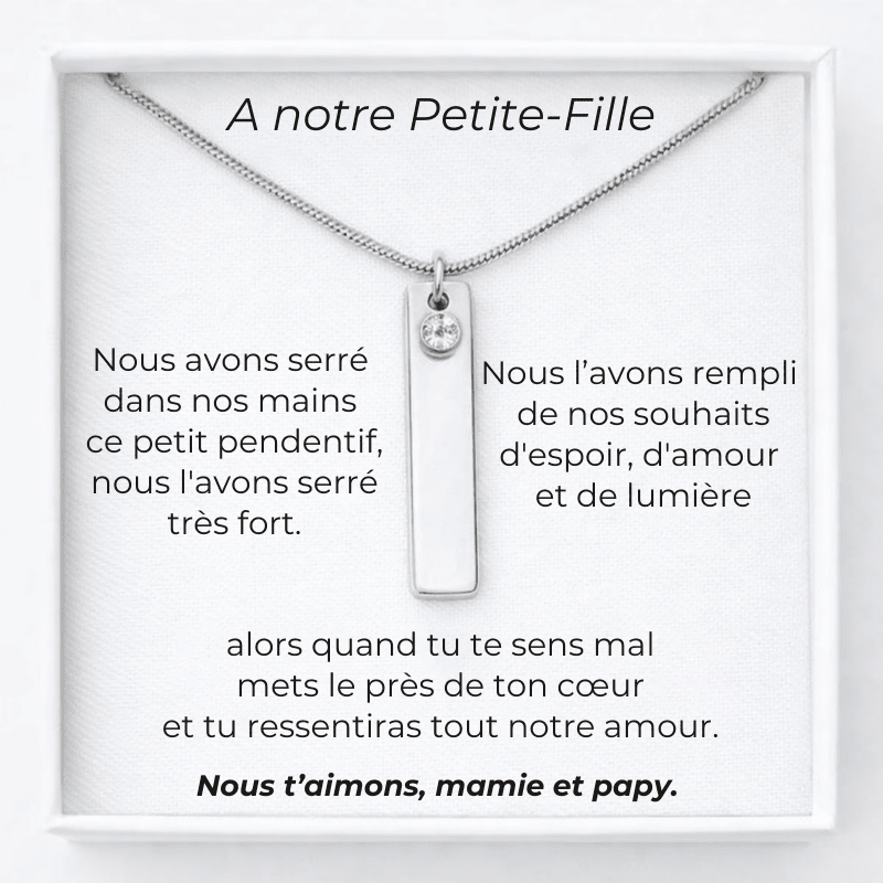 Collier A Ma Petite - Fille Prénom Personnalisé + Carte A Ma Petite - Fille - Les Bijoux de Marilou