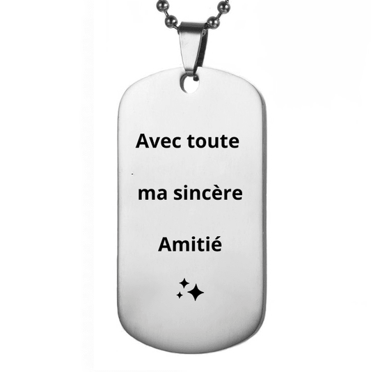 Collier Ami Personnalisé "Avec toute ma sincère Amitié" - Les Bijoux de Marilou