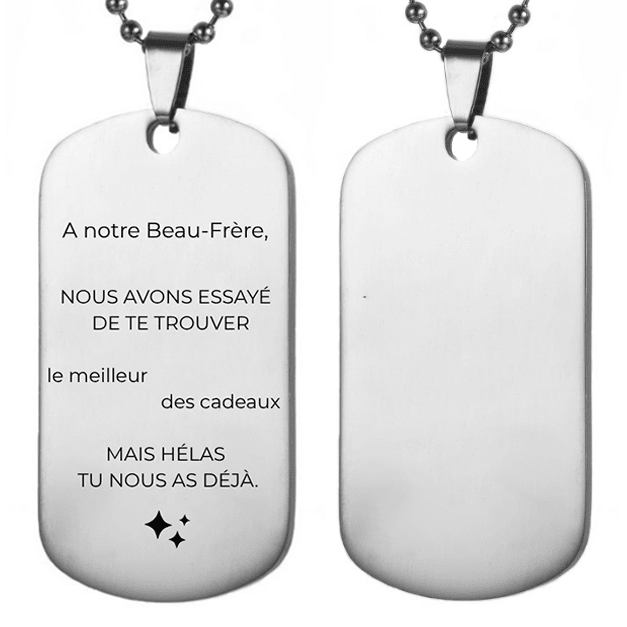 Collier Beau Frère Personnalisé - Les Bijoux de Marilou