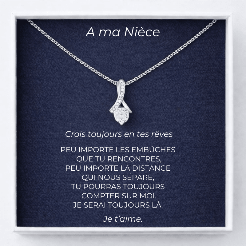Collier Chance A ma Nièce dans son écrin - Message Gravé