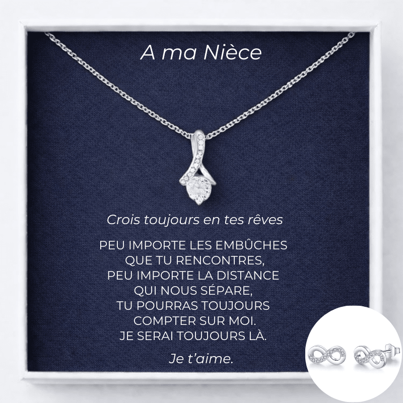 Collier Chance A ma Nièce + Boucles d'Oreilles Infinies