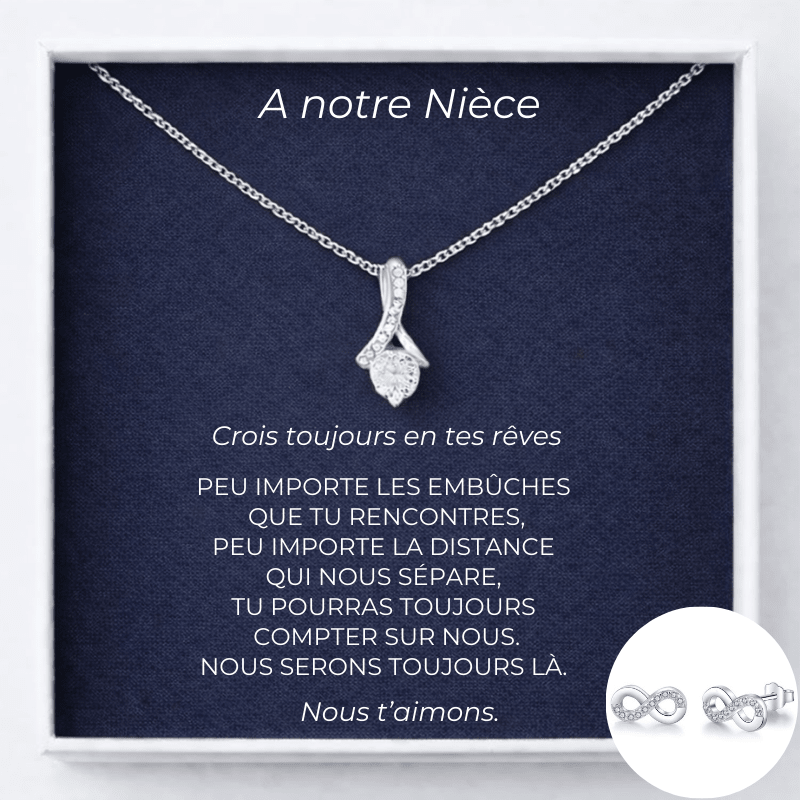 Collier Chance A notre Nièce + Boucles d'Oreilles Infinies