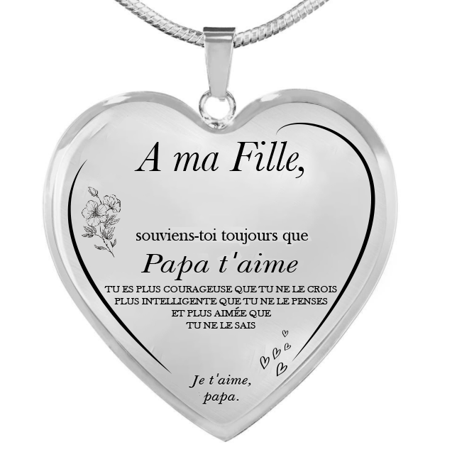 Collier Cœur A ma Fille - Vue Détail Papa
