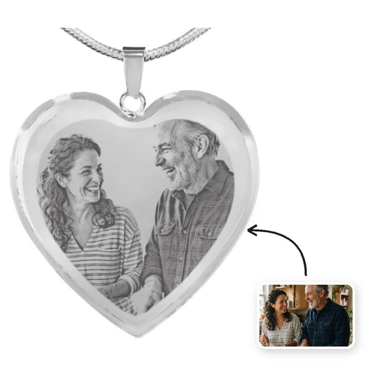 Collier cœur photo gravée personnalisé - Les Bijoux de Marilou