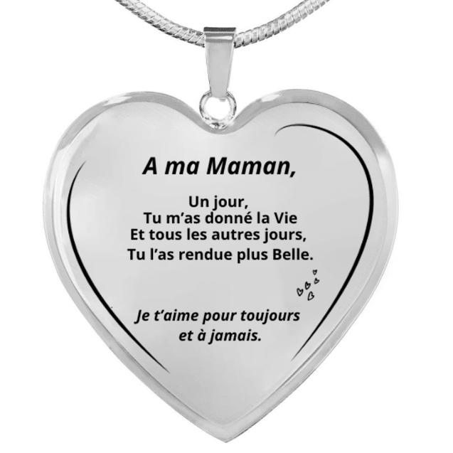 Collier maman personnalisé gravé A ma Maman en acier inoxydable - Les Bijoux de Marilou