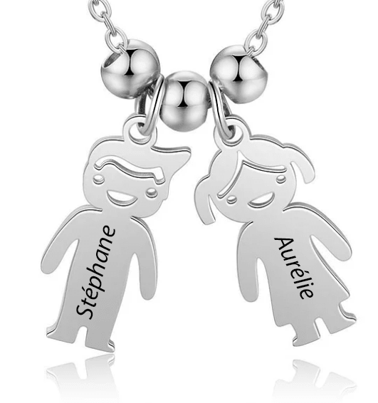 Collier Mamie Personnalisé "On t'aime" - Les Bijoux de Marilou